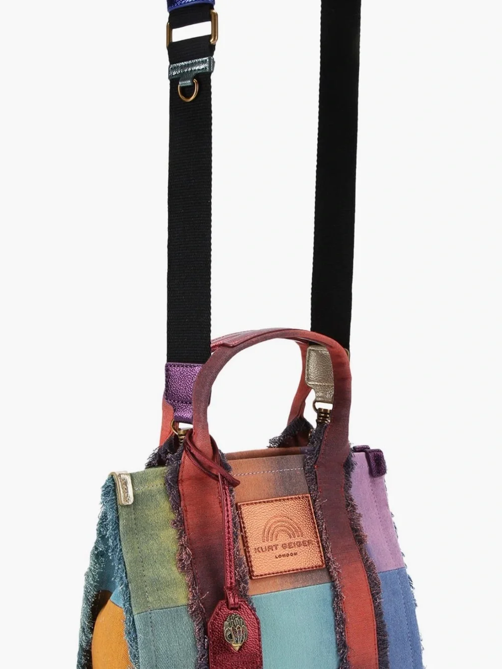 Kurt Geiger Southbank Patchwork Denim Tote. NWT - Picture 4 of 11